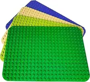 Large Building Blocks Base Plates Compatible with All Major Brands – 38.1 cm x 26.7 cm Baseplate for Construction Bricks – 4-Pack Multicolor Building Toys Baseplate for Table and Floor Use