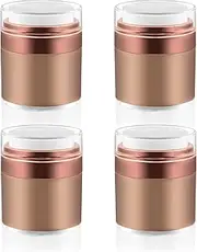 [Cositina] 4 Pack Airless Pump Jars,1.7Oz/50ml Empty Acrylic Airless Makeup Cosmetic Jar with Press Pump,Refillable Travel Lotion Jar With Lid for Thick Moisturizer,Creams,Gel Lotion,Rose-Golden