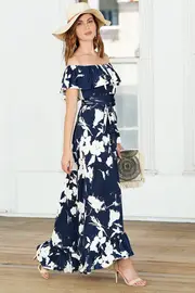 White Calico Flower Maxi--SAC-D2218