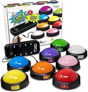 Teacher's Choice 8 Player Light Up Game Buzzer System | Master Display Shows The Winner | Great for Trivia, Competition, Spelling Bees and More