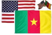 Wholesale Combo USA & Cameroon Country 2x3 2'x3' Flag & Friendship Lapel Pin