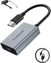 4K HDMI to USB C Adapter for AR Glasses, Lemorele HDMI to Type C Adapter with 1 m USB C Charging Cable for Nreal Air, Rokid Air, RayNeo AR, Grawoow, Switch Base, Steam Deck