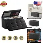 Versatile 30” Folding Storage Bench with Lock - Stylish Fireproof Solution