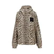 [GANNI] GANNI Leopard-print nylon hooded blouson jacket Woman L-XL L-XL Multicolor