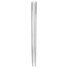 FE# 1 Pair Stainless Steel Chopsticks Tableware Non-slip Food Sticks (Silver)