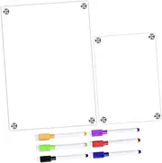 SEWACC 1 Dry Erase Board Acrylic Refrigerator Planner for Daily Notes Reminders with Markers Reusable Weekly Monthly Schedule Board for