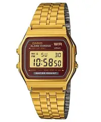 在飛比找Yahoo!奇摩拍賣優惠-CASIO卡西歐金色復刻版復古潮流金錶方型數位電子錶中性男女