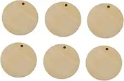 Bulk Craft Circle Charms 50pcs Wooden Pendant Charms for DIY Jewelry Making (30mm Single Hole)