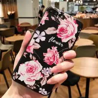 在飛比找蝦皮購物優惠-現貨出清🎈浮雕玫瑰全包黑邊軟殼iPhone手機殼iphone