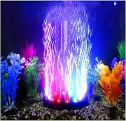 4.92 inch 12 LEDs Fish Tank Light, Bubbler Stone, LED Aquarium Lights, Air Stone Disk, Submersible Fish Tank Aquarium Decorations Accessories, Underwater Round Small Bubbles Lamp Connect to air Pump