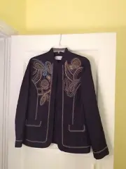 Alfred Dunner Navy Blue Blazer Ladies Size 10 Retail $76.00 NWT