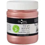 Global Colours Acrylic Paint Zero 500mL Metallic Rose Gold