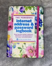 THE PERSONAL INTERNET ADDRESS & PASSWORD LOGBOOK WITH FLORAL DESIGN- HARD COVER