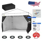 Black 10x10 Canopy Side Wall Set with Easy Hook Installation & UV Shielding