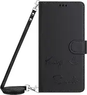 [BEENTRYS] Leather Wallet Case for Oppo Find X5 Pro Case,Smiley Patterns Card Slots Kickstand Stand RFID Blocking Magnetic Folio Women PU Flip Cover for Oppo Find X5 Pro-Black