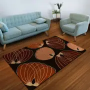 Eco-Friendly Hand Tufted Wool Area Rug Floral Brown BBH Homes BBK00668