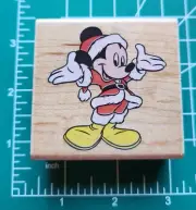 Vintage Rubber Stampede Stamp Disney Mickey "Claus" Christmas Comb ship B7