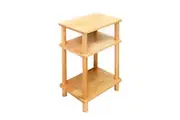 MIUZ 3 Tier Tall Side Table Bedside Table Solid Oak Display Rack Shelf Bookstand Storage Rack Stand