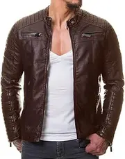 [DECIMAL] Men's Black REAL Lambskin Leather Biker Jacket VINTAGE GENUINE MOTORCYCLE JACKETS FOR MEN