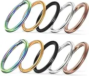 Homoyoyo Nose Rings for Women 10pcs Stainless Steel Hoops Pain- Nose Jewelry Set