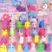 40 Pack Mochi Squishies Unicorn Fidget Stress Relief Toys Party Favors for Kids