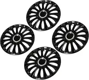 4PCS Black Automobile Hubcap Cool Sporty Wheel Rim Cover Trim Universal Fit, 14in for Most Cars