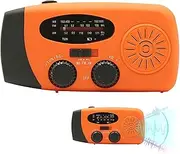 Weather Radio Hand,AM/FM Radio | USB Charged Solar Power Radio LED Flashlight AM/FM Portable Weather Radio for Camping