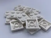LEGO Parts Lot x (20) Ct ~ WHITE PLATE 2 x 2 ~ No 3022