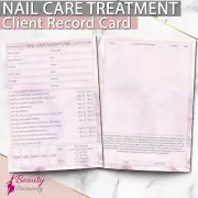 Nail Care Client Record Card PREMIUM Treatment Consultation A6