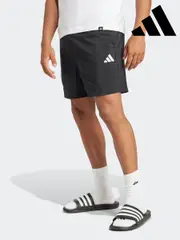 adidas Black Small Essentials Logo Chelsea Shorts (E67378) | $53