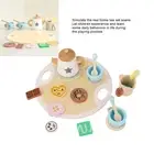 Wooden Teapot Tea Cup Set For Role Playing Enhance Skills Wood Tea Set Hot