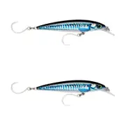 2x Rapala 14cm Saltwater X Rap Long Cast Sink Minnow Fish Lure -SL/BLU Mackerel