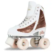 Crazy Skates GLITZ Quad ROSE GOLD Rollerskate for Girls Women Ladies Roller Size