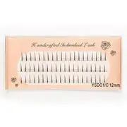 Lashie - Natural Cluster Eyelash Extensions Individual - Black - 1.2cm