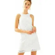 Lilly Pulitzer Mango Shift Mini Dress Leafy Palm Lace White Womens Size XXS NWT