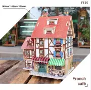 Robotime 1:24 DIY Miniature House French Cafe Shop 3d Wooden Model Kit-F125