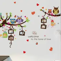 在飛比找Yahoo!奇摩拍賣優惠-Loxin 創意可愛相片壁貼 貓頭鷹相框愛心【BF1449】