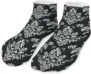 [QMNVBDS] Damask Pattern Socks Ankle Length Socks Casual Short Socks for Women Men Low Cut Sports Socks Running Socks No Show Socks Ankle Socks Athletic Socks Workout Socks, Style, One Size, Style, One
