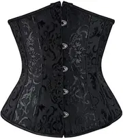 Corset Underbust Women's Gothc Sexy Lingerie Top Jacquard Floral Costume Halloween