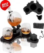 Limited Edition Whiskey Globe Decanter Set | Australia Map Design