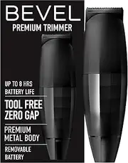Beard Trimmer for Men - Black Edition Cordless Trimmer, 8 Hour Rechargeable Battery Life, Tool Free Adjustable Zero Gapped Blade, Barber Supplies, Mustache Trimmer