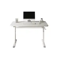 在飛比找松果購物優惠-MGSHOP 100CM純白色手動伸降桌 電腦桌 書桌(工作
