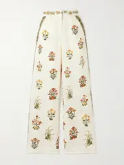 [Agua by Agua Bendita] Agua by Agua Bendita - Tota Canna Jacquard Wide-leg Pants - Cream - large large Cream