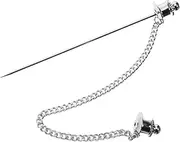[COLLBATH] Stylish Adult Collar Bar Tie Pin with Chain for Men's Decorative Accessory