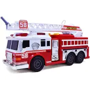 Motorized Kids Fire Truck Toy with Lights Siren Working Water Pump Interactive