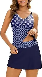 Gracyoga Womens Tankini Swimsuits with Skirt Two Piece Tummy Control Bathing Suits Ladies Modest Swimwear Swimming Suit