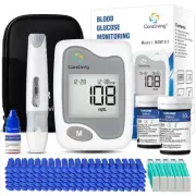 Blood Glucose Monitor Kit with 100 Strips, 100 Lancets, Portable Testing