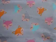 Flannelette Fitted Multi-Coloured Fox Faces Grey Cot Sheet Handmade