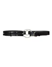 [Lauren Ralph Lauren] Tri-Strap Leather Belt in Black