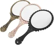Mikinona Retro Style Hand Mirrors 3 Pack Small Square Portable Cosmetics Mirrors for Makeup Hair Travel Office